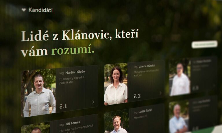 Klanovice spolecne web screenshot foto sekce kandidáti